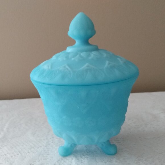 Other - Vintage blue fenton covered dish